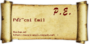 Pécsi Emil névjegykártya