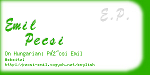 emil pecsi business card